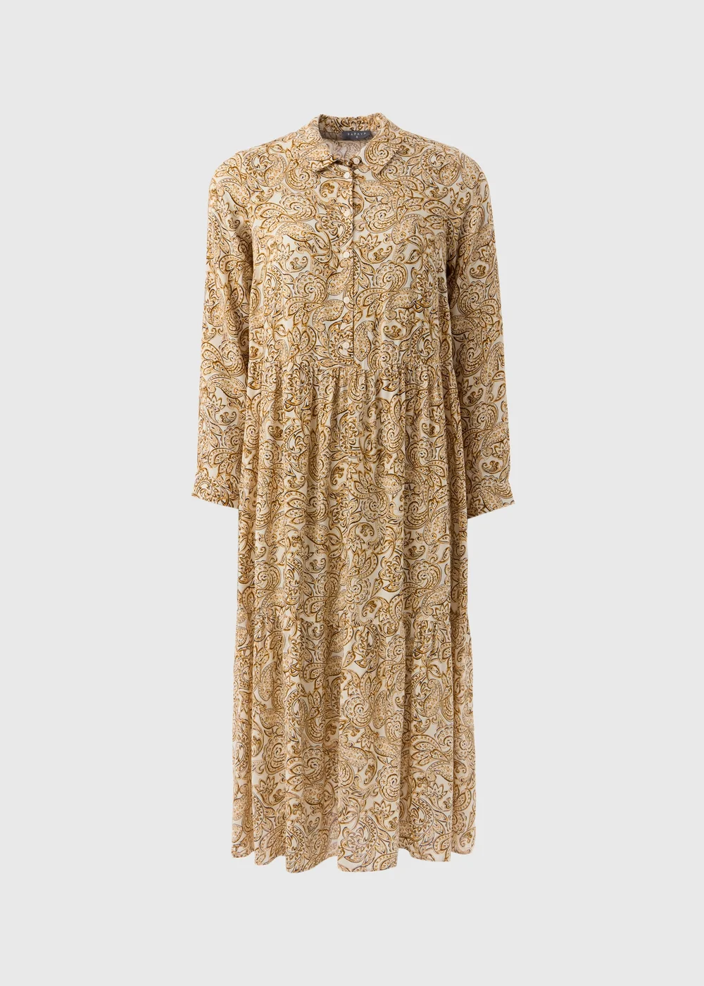 Cream Paisley Midi Shirt Dress - Size 8 Image 4