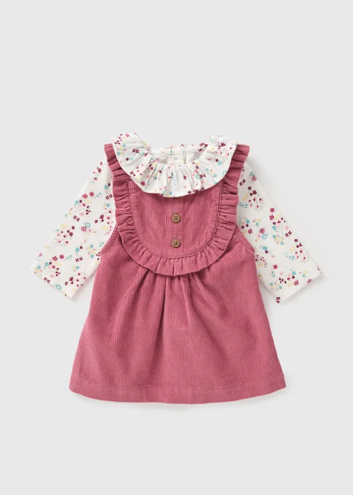 Baby Burgundy Corduroy Pinafore & Top Set (Newborn-23mths) - Age 0 - 3 Months Image 1