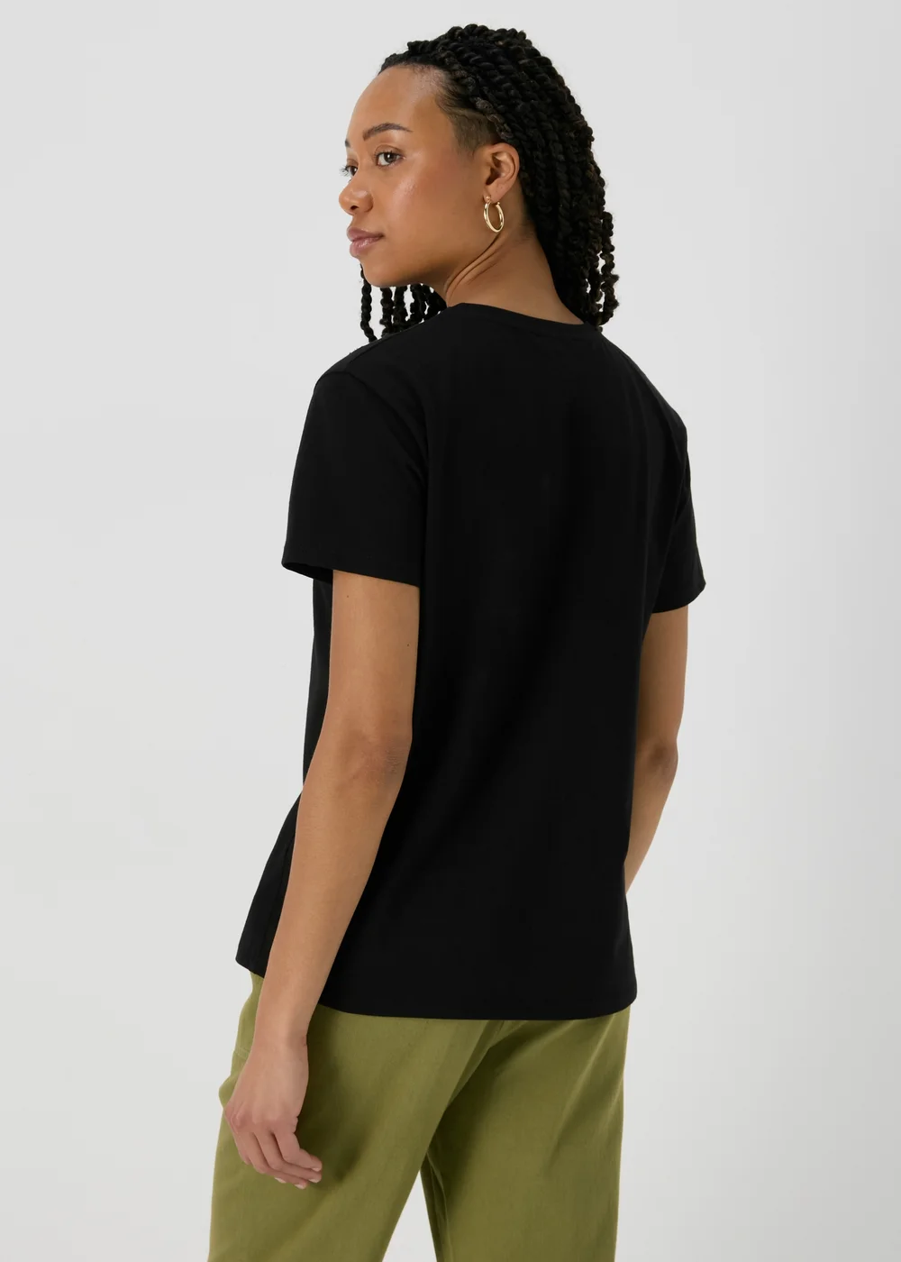 Black Floral Cut Out T-Shirt - Small Image 2