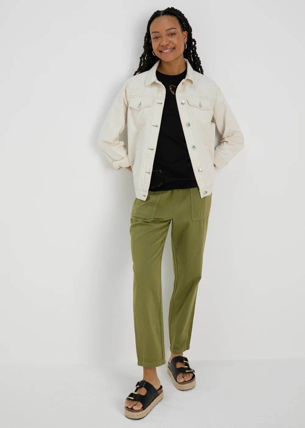 Black Floral Cut Out T-Shirt - Small Image 4