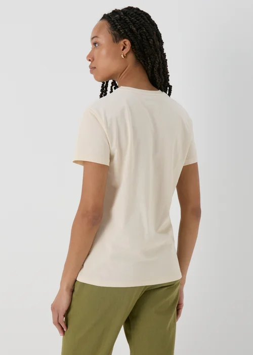 Cream Floral Cut Out T-Shirt - Small Image 2