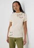 Cream Floral Cut Out T-Shirt - Small Image 1