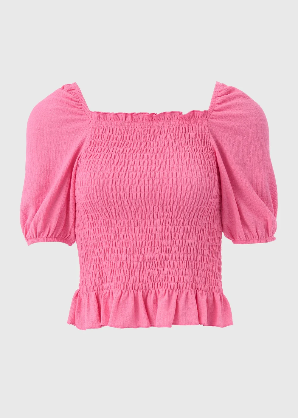 Pink Shirred Square Neck Top - Size 8 Image 5