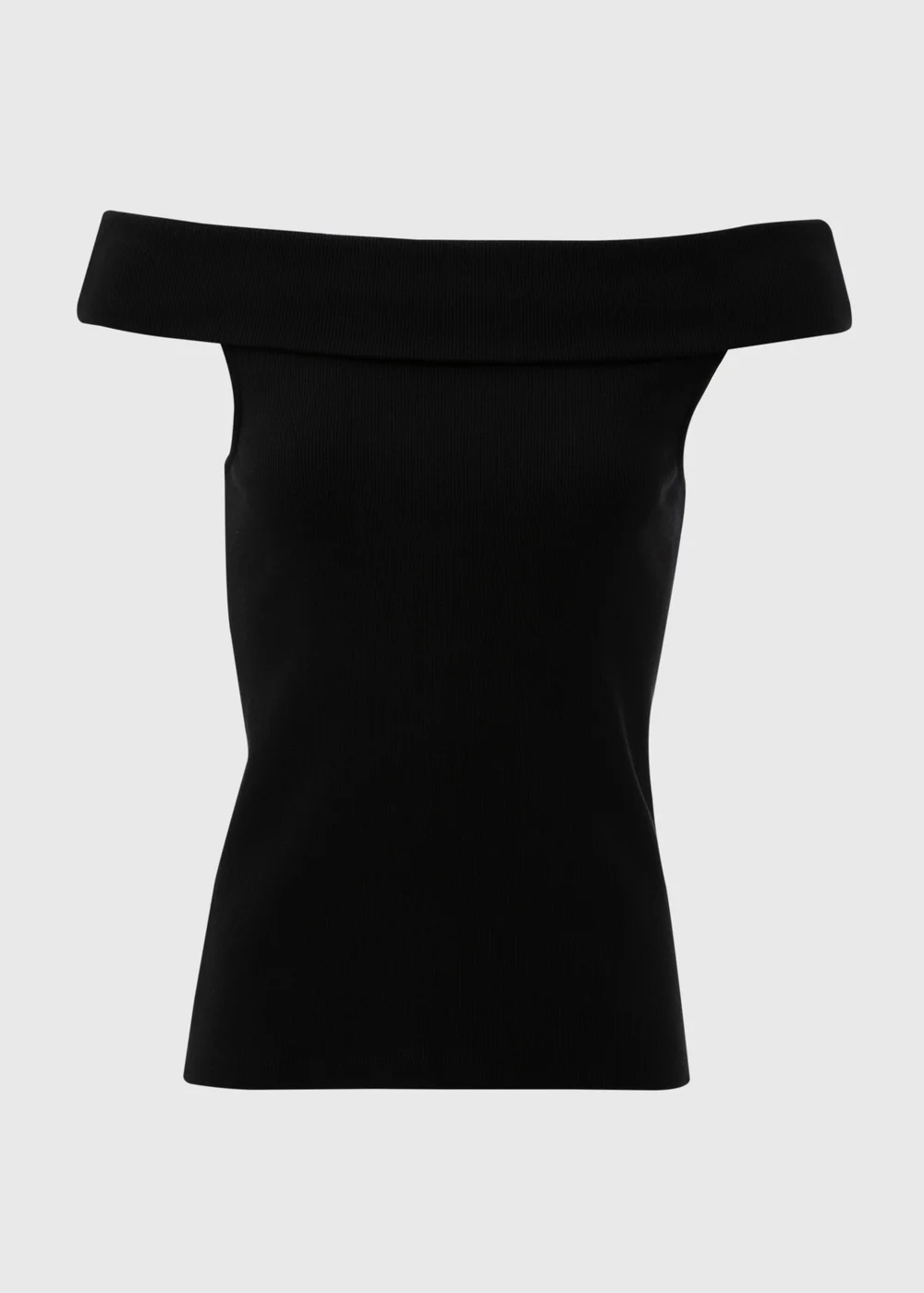 Black Ribbed Bardot Top - 8 Image 5