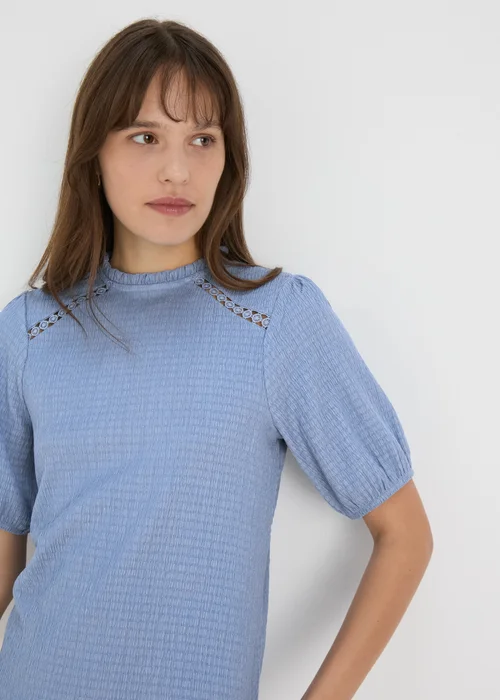 Blue Lace Insert Top - 8 Image 3