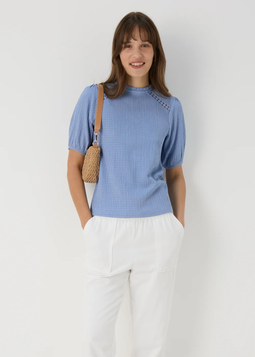 Blue Lace Insert Top - 8 Image 1