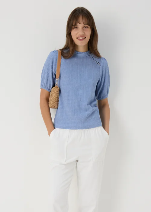 Blue Lace Insert Top - 8 Image 1