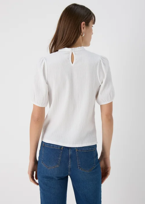 White Lace Insert Blouse Top - 8 Image 2