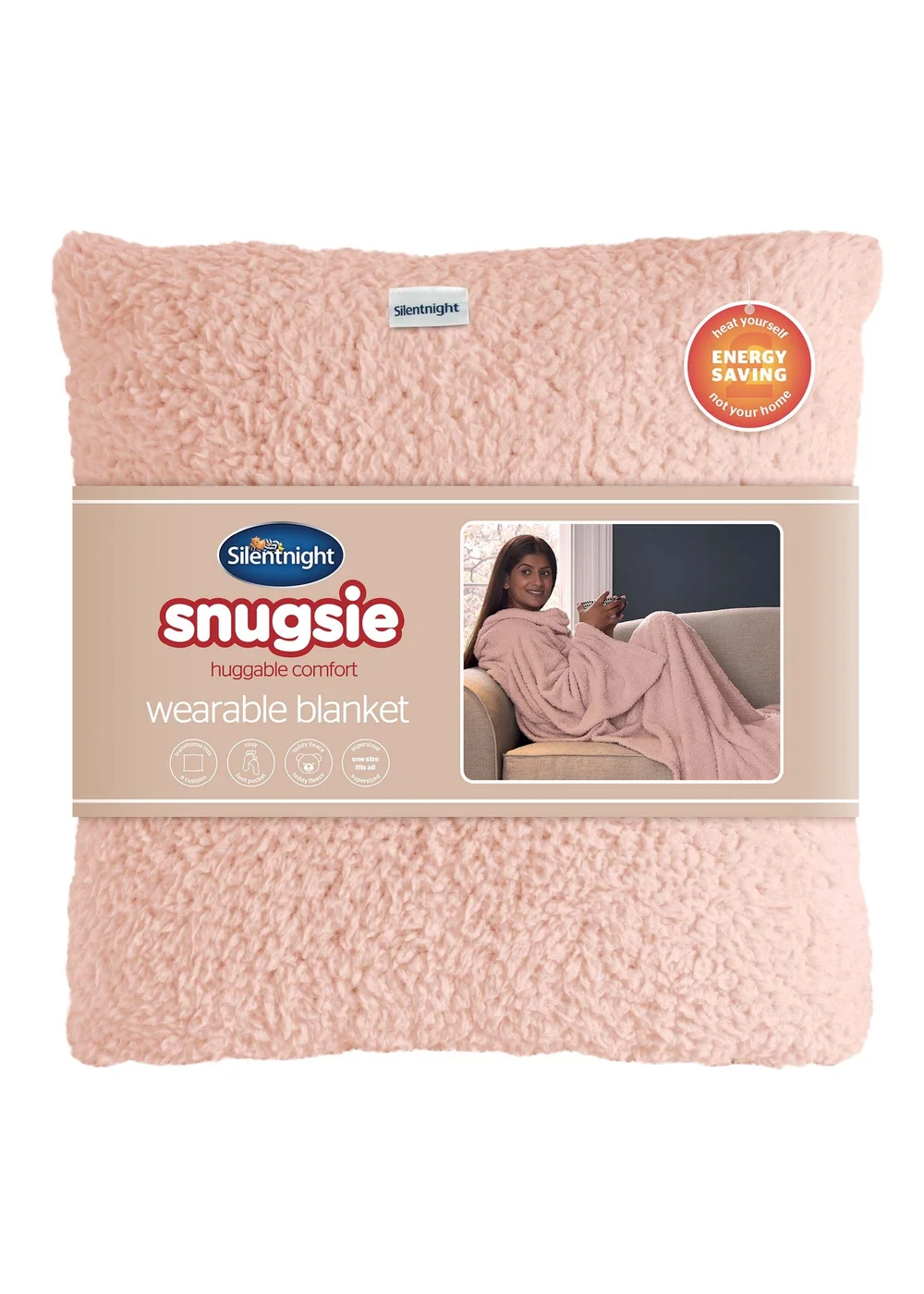 Silentnight Pink Snugsie Blanket Image 1