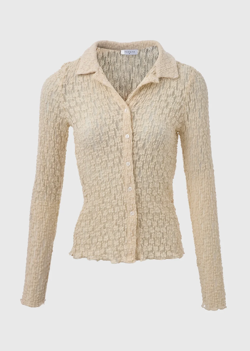 Cream Lace Knit Shirt - Size 8 Image 5