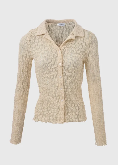 Cream Lace Knit Shirt - Size 8 Image 5