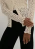 Cream Lace Knit Shirt - Size 8 Image 3