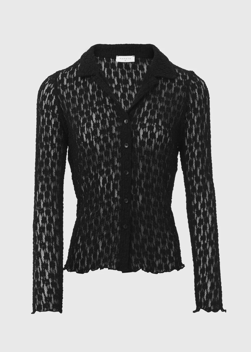 Black Open Knit Shirt - Size 8 Image 5