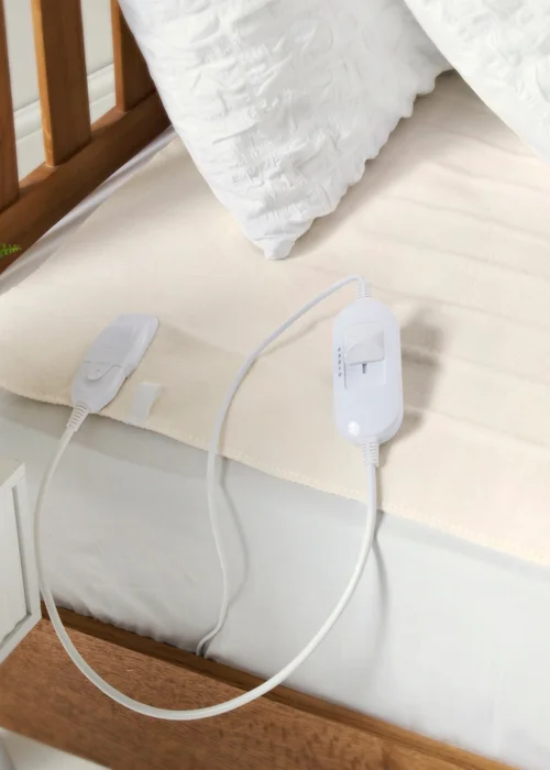 Cream Fleece Electric Blanket - Single Image 2