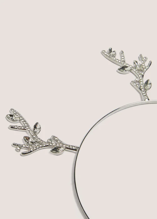 Silver Reindeer Headband - One Size Image 2