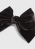 Black Velour Bow Clip - One Size Image 2