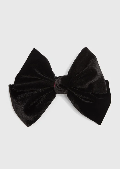 Black Velour Bow Clip - One Size Image 1