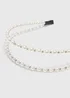 White Pearl Headband - One Size Image 2