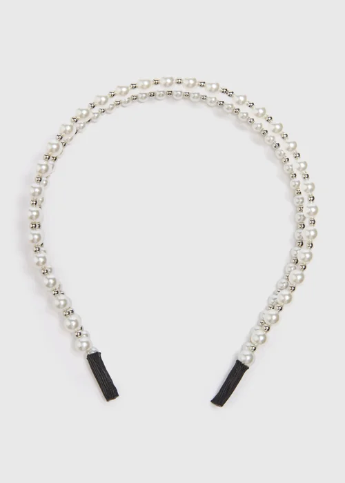 White Pearl Headband - One Size Image 1