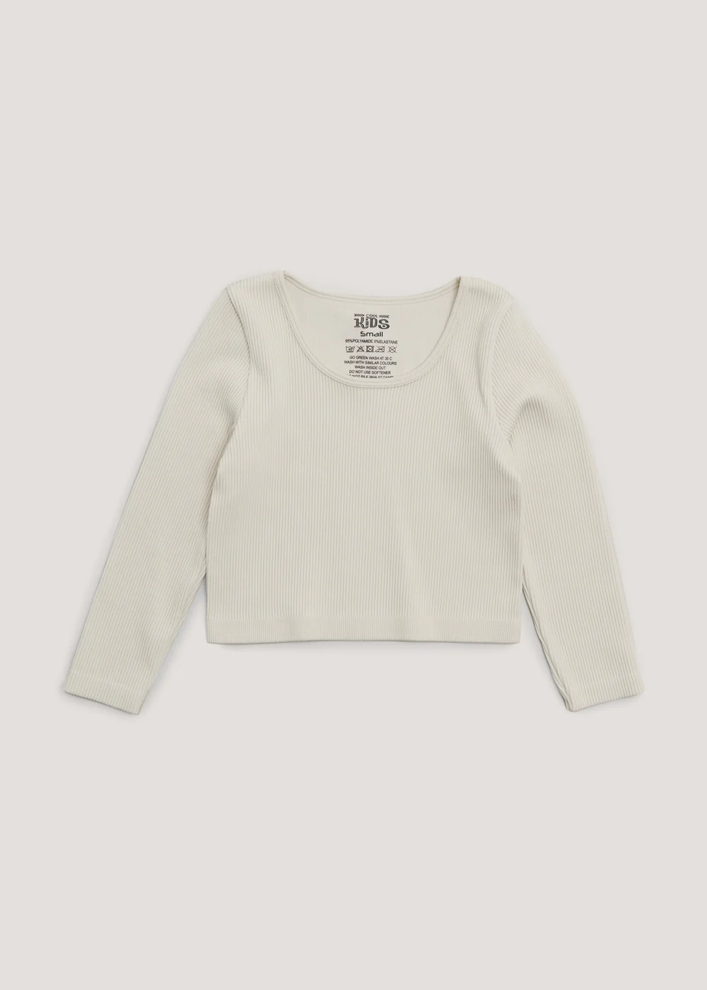 Girls Cream Seamless Long Sleeve Top (7-15yrs) - S Image 1