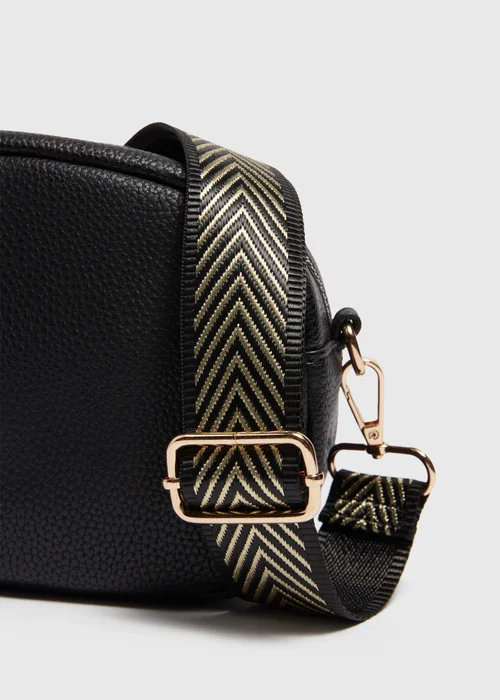 Black Chevron Bag Strap - One Size Image 2