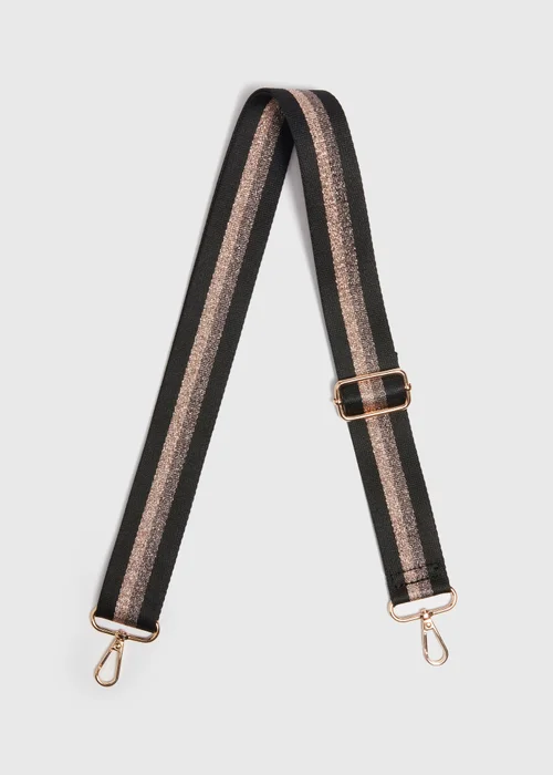 Black Stripe Bag Strap - One Size Image 1