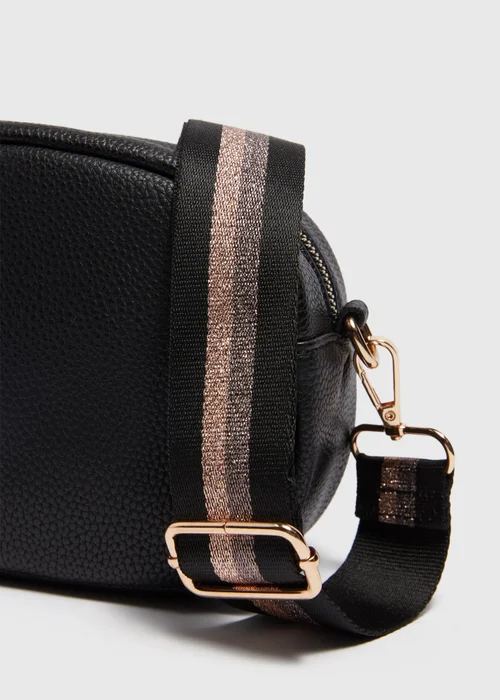 Black Stripe Bag Strap - One Size Image 2
