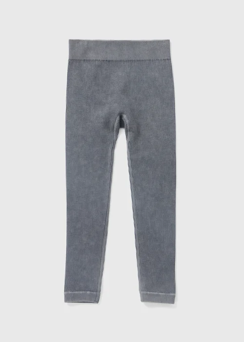 Girls Grey Acid Wash Seamless Leggings (7-15yrs) - M Image 1