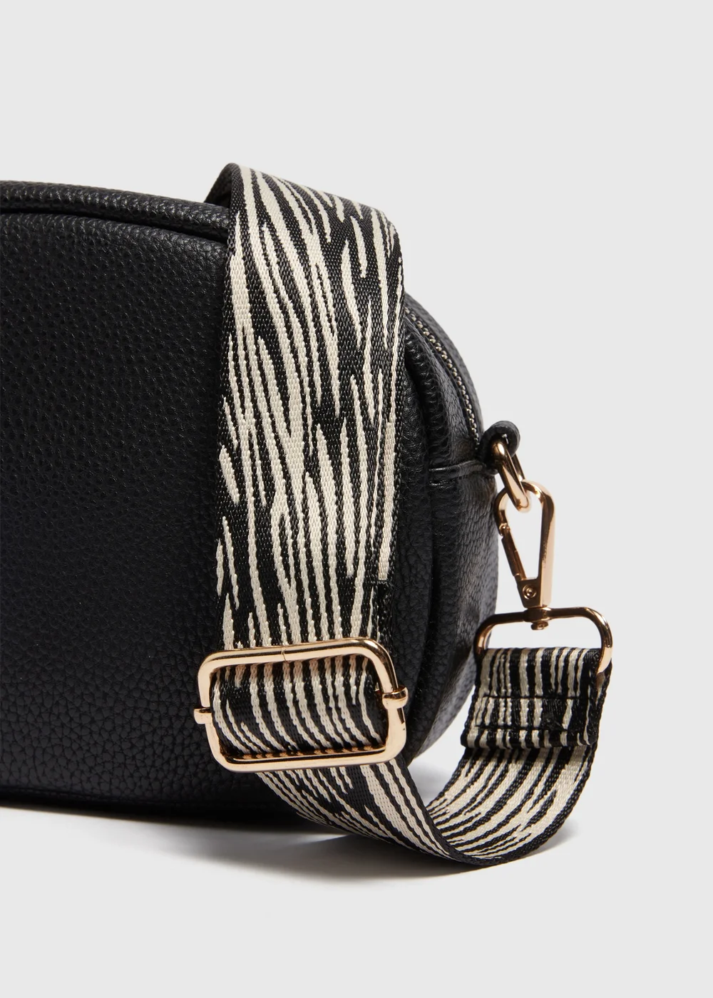 Monochrome Zebra Bag Strap - One Size Image 2