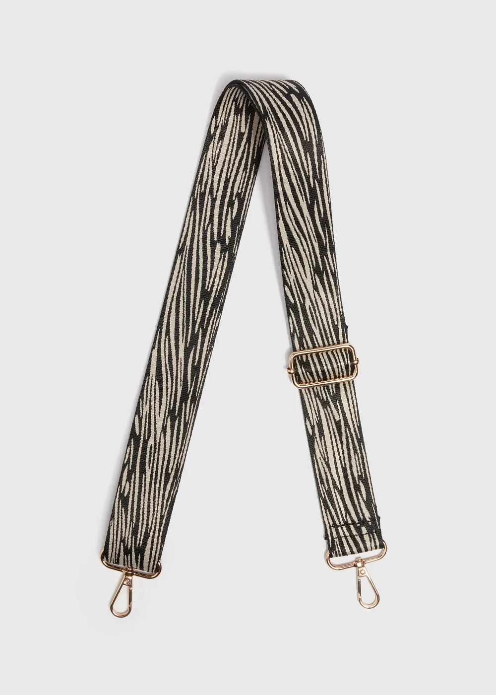 Monochrome Zebra Bag Strap - One Size Image 1