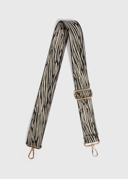 Monochrome Zebra Bag Strap - One Size Image 1