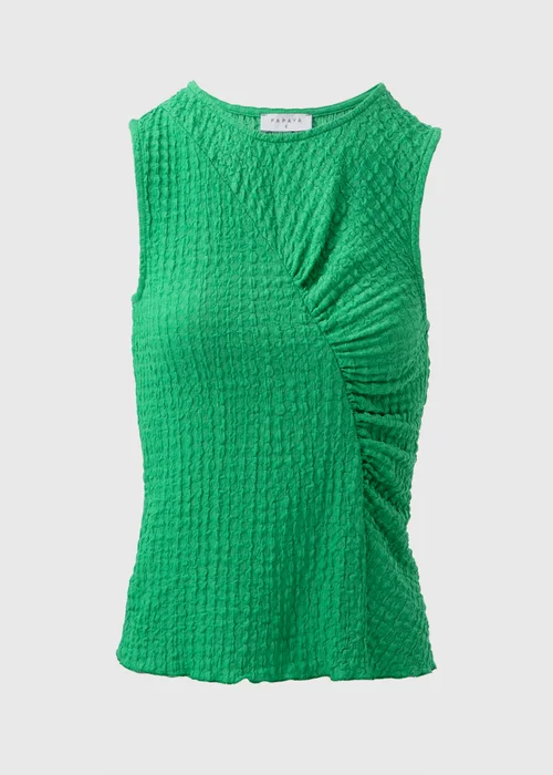 Green Seam Detail Textured Vest - 8 Image 5
