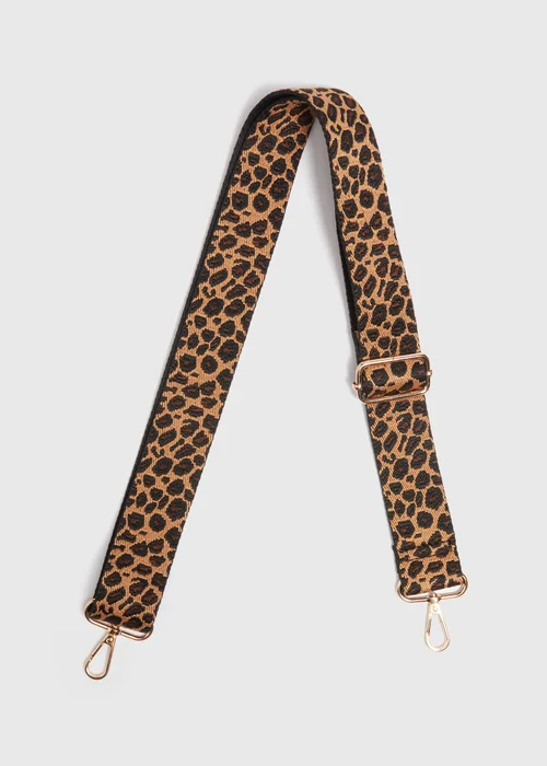 Brown Leopard Bag Strap - One Size Image 1