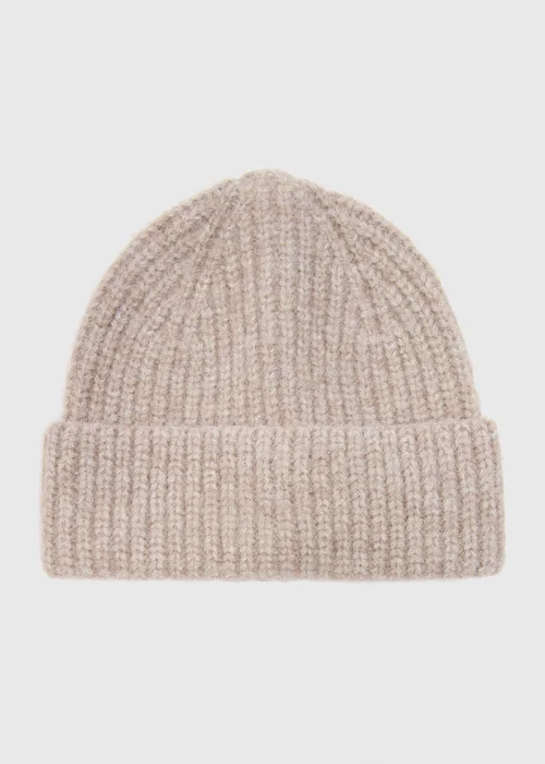 Oatmeal Ribbed Beanie - One Size Image 1