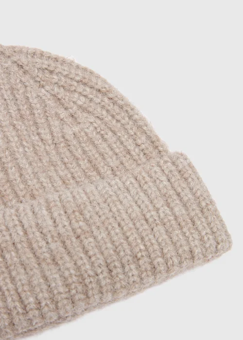 Oatmeal Ribbed Beanie - One Size Image 2