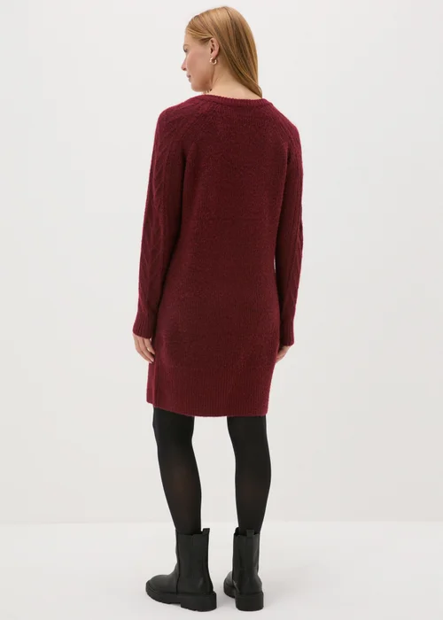 Burgundy Knitted Cable Dress - XS Image 2