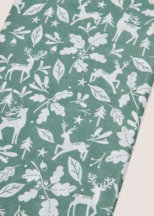 Winter Poem Green Stag Tablecloth Image 2