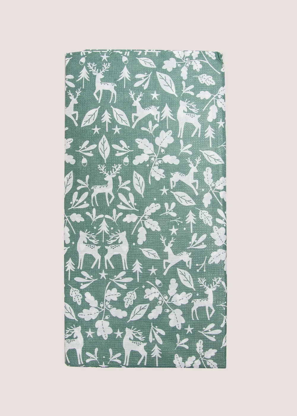 Winter Poem Green Stag Tablecloth Image 1