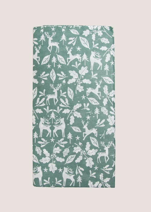 Winter Poem Green Stag Tablecloth Image 1