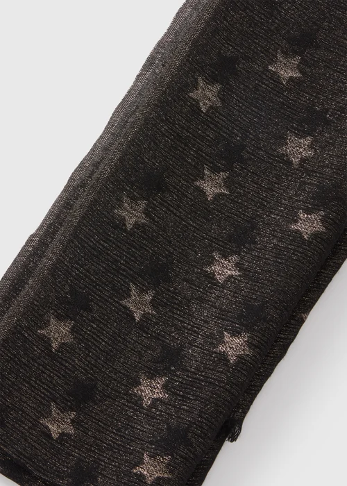 Black Star Woven Scarf - One Size Image 2