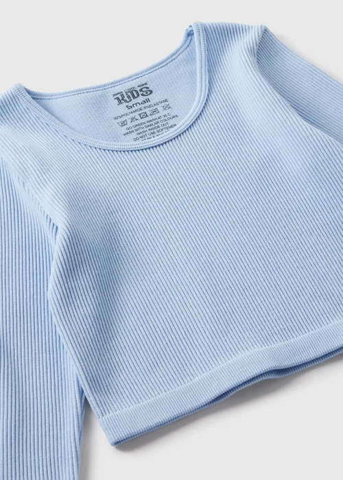 Girls Blue Seamless Long Sleeve Top (7-15yrs) - S Image 2