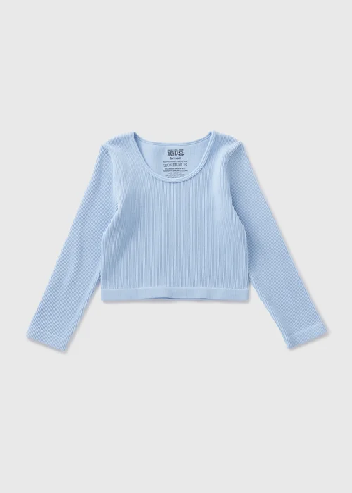 Girls Blue Seamless Long Sleeve Top (7-15yrs) - S Image 1