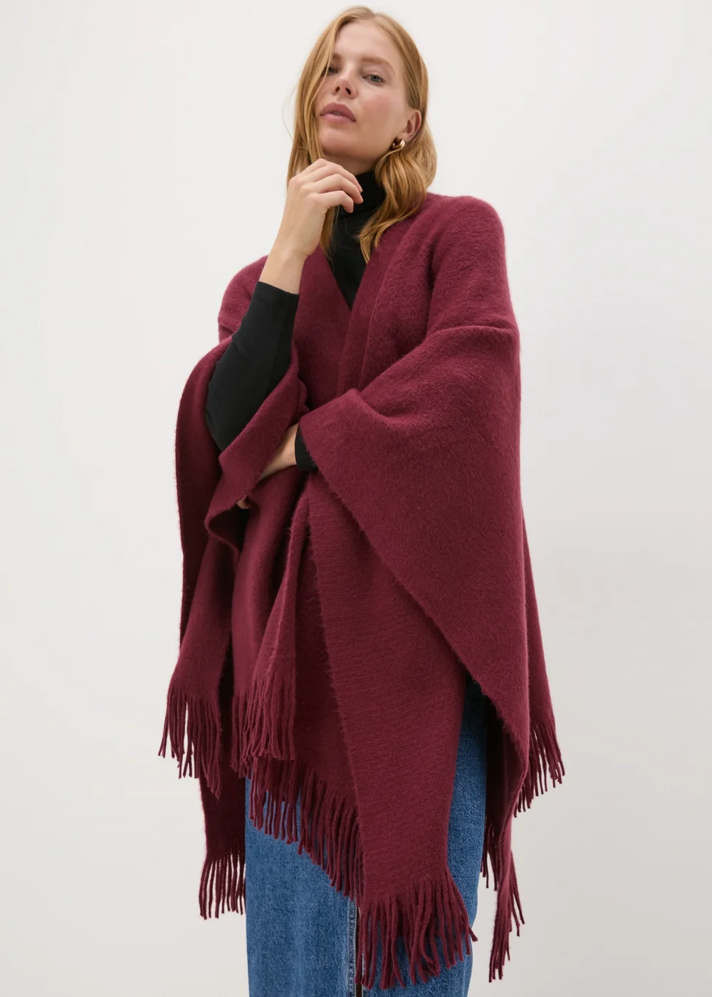 Burgundy Shawl - One Size Image 1