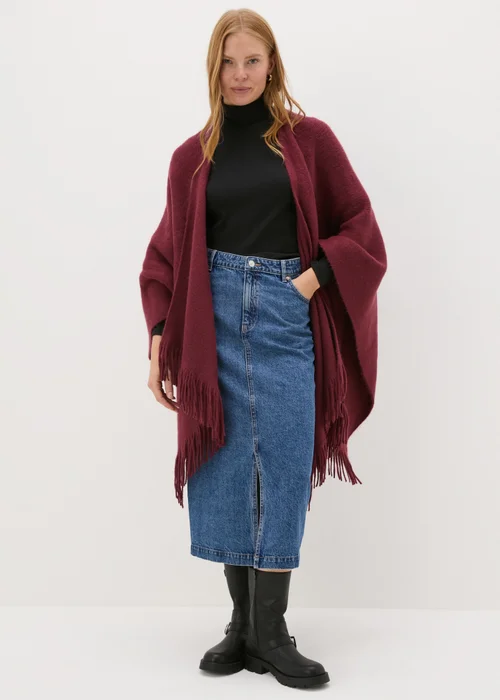 Burgundy Shawl - One Size Image 2