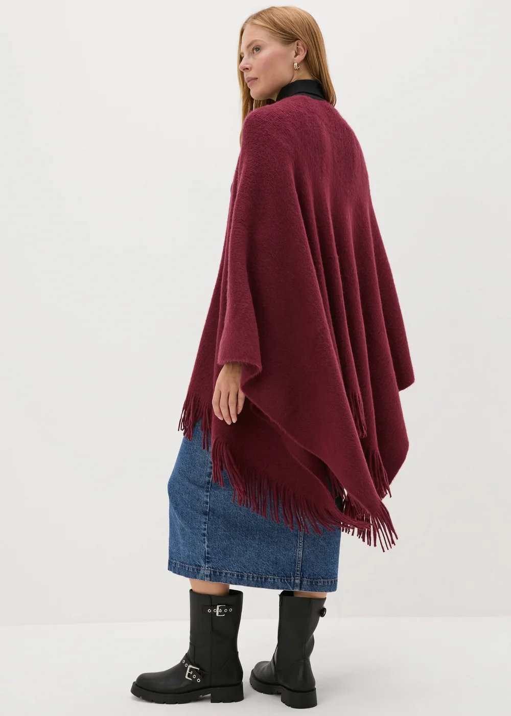 Burgundy Shawl - One Size Image 3