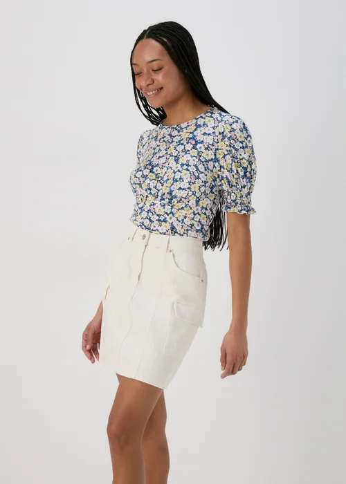 Multicoloured Shirred Cuff Jersey Top - Size 8 Image 3