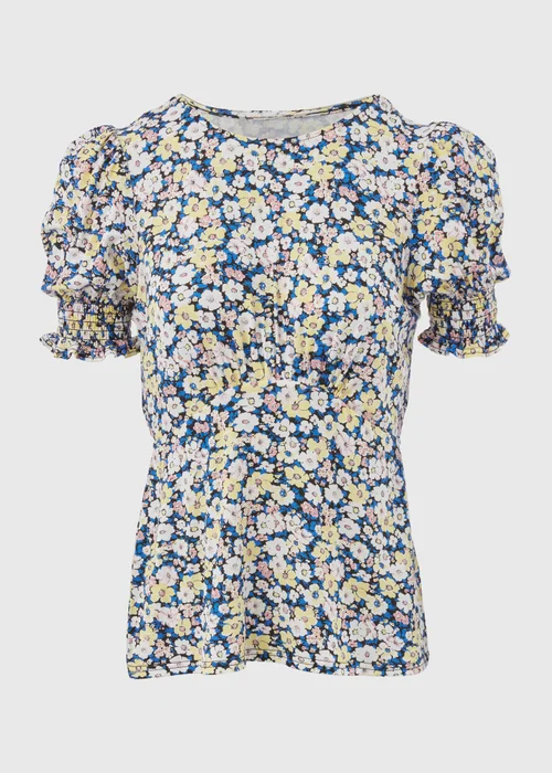 Multicoloured Shirred Cuff Jersey Top - Size 8 Image 5