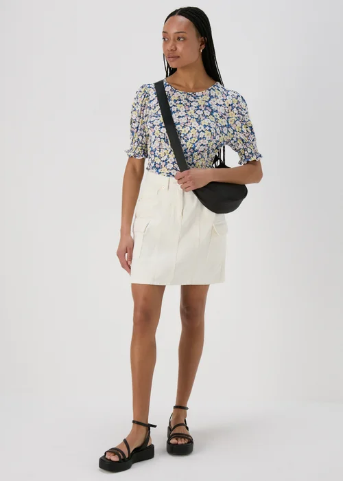 Multicoloured Shirred Cuff Jersey Top - Size 8 Image 4