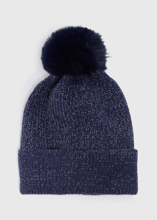 Navy Sparkle Beanie In A Box - One Size Image 2