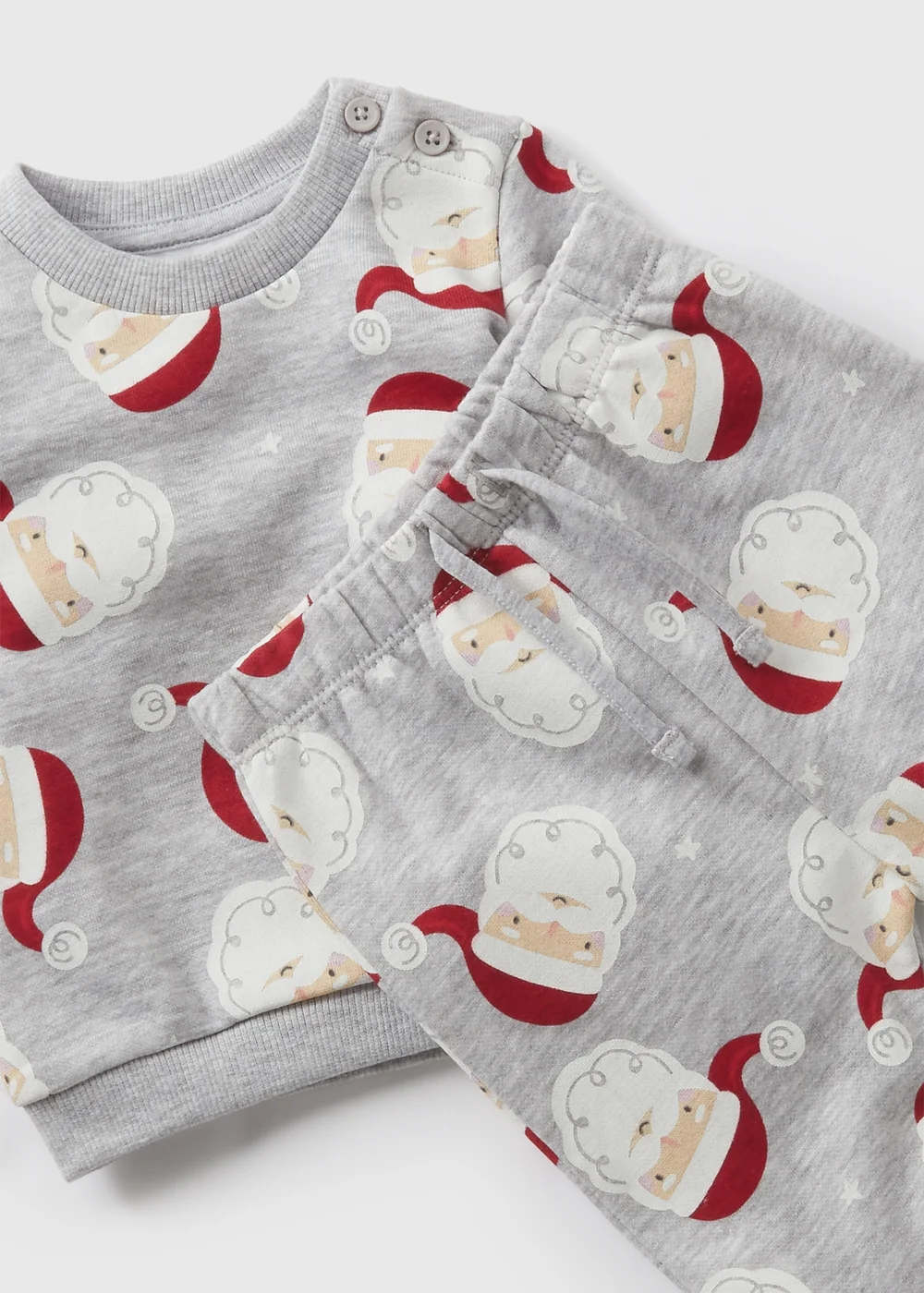 Christmas Baby Grey Santa Sweatshirt & Jogging Bottoms Set (Newborn-23mths) - Age 0 - 3 Months Image 2